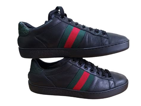 Buy Gucci Ace Leather 'Black'